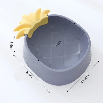 Pineapple Pet Food Bowl-Grey