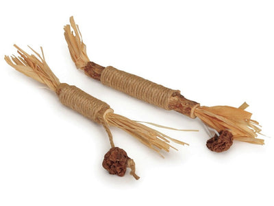 Cat Toy - Matatabi - Stick With Jute And Straw Rope (2 Models), Approx. 22Cm