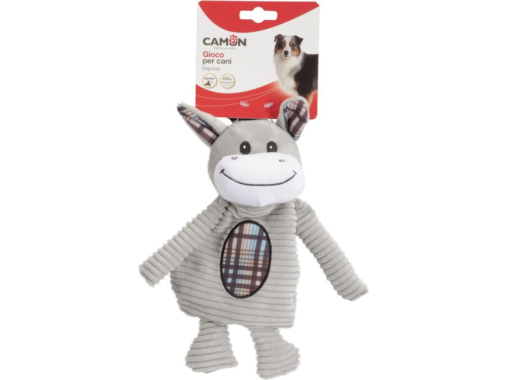 Plush dog toy- Collec. D - 4 charact. with Squeaker&Crinkle approx.26cm