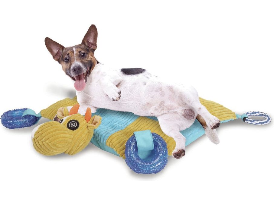 Multifunction cushion for dogs with Squeaker, TPR toys and cotton ropes - 50x50cm