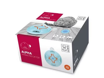 ALPHA Interactive Cat Toy - Blue | Automatic Motion-Activated Toy with Lights &amp; Sounds for Cats