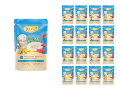 A pack of Moochie Creamy Broth with Tuna Bonito