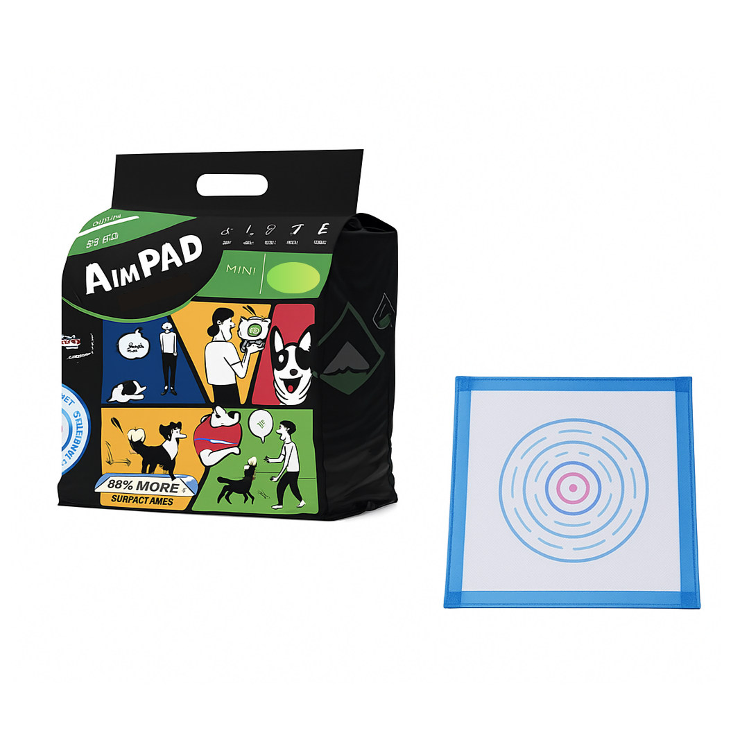 AIM PAD packaging with a target paper on a white background