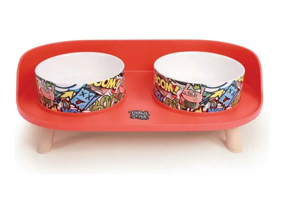 Altitude Urban Style Double Raised Pet Bowl Multicolour