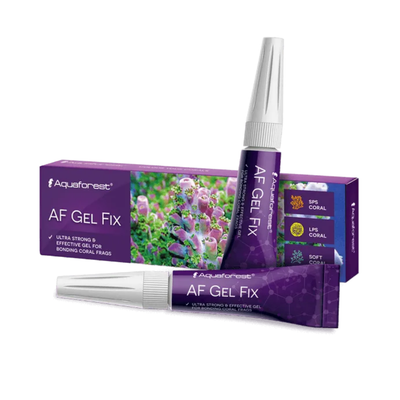 Aquaforest AF Gel Fix packaging with two gel applicators on a white background
