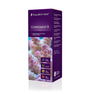 Aquaforest Component B packaging with coral image on a white background