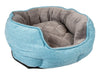 Bed Oval Tweed Sky - 61 x 51 x 22 cm (Blue/Black)