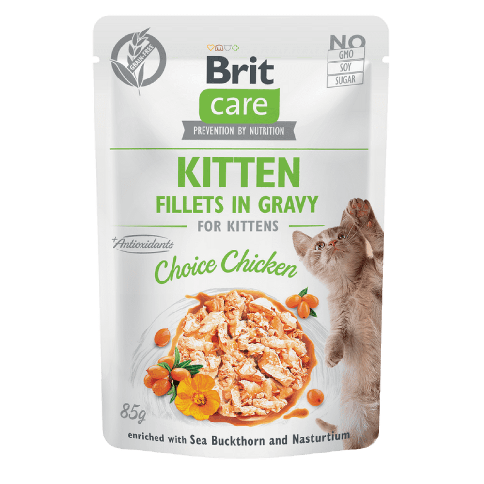 Brit Care Cat Kitten Fillets in Gravy Choice Chicken Front Pack Image