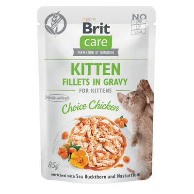 Brit Care Cat Kitten Fillets in Gravy Choice Chicken Front Pack Image