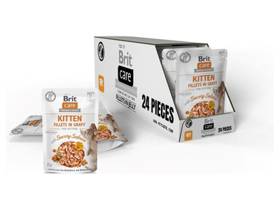 Brit Care Cat Kitten Fillets in Gravy with Savory Salmon 24x85 g Front pack Image