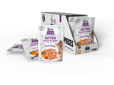 Brit Care Cat Kitten Fillets in Gravy with Tender Turkey 24x85 g