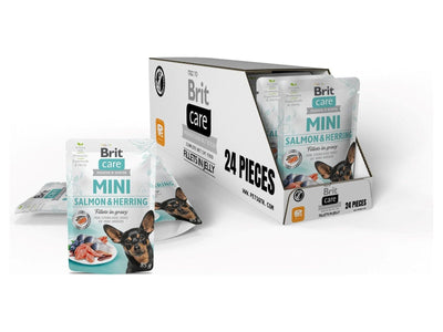 Brit Care Mini with Salmon & Herring sterilised fillets in Gravy 24X85 g