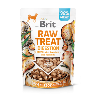 Brit Raw Treat Digestion. Freeze-dried treat and topper-Chicken with Probiotics and Psyllium. 40 g