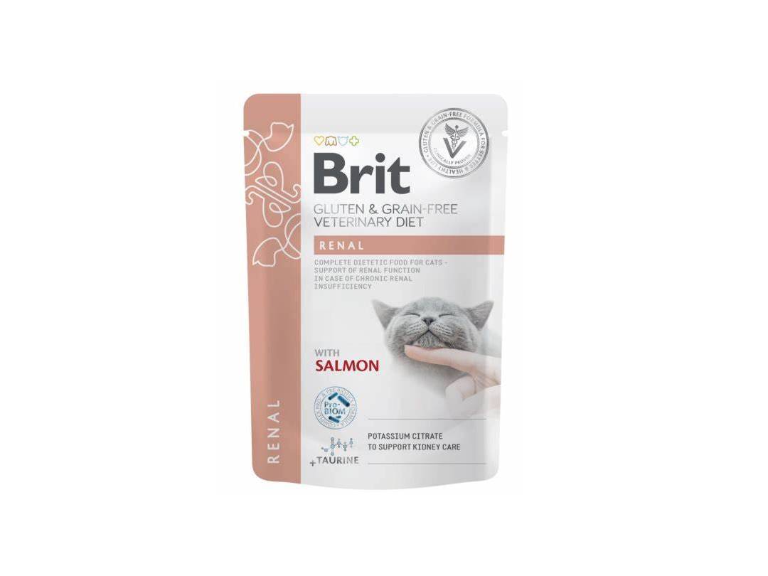 Brit Grain Gluten Free VD Cat Pouch fillets in Gravy Renal 85 g Pets Qatar