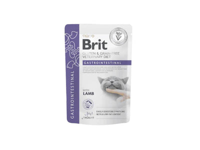 Brit Veterinary's grain-free cat food features lamb meat for digestive health. These meat pouches in gravy offer complete nutrition, helping with issues like pancreatitis and flatulence. The gluten-free recipe is ideal for cats with lipid absorption disorders. Provide your cat with a tasty and effective dietary solution
