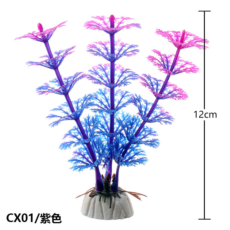 Blue & Pink Tiered Artificial Aquarium Plant