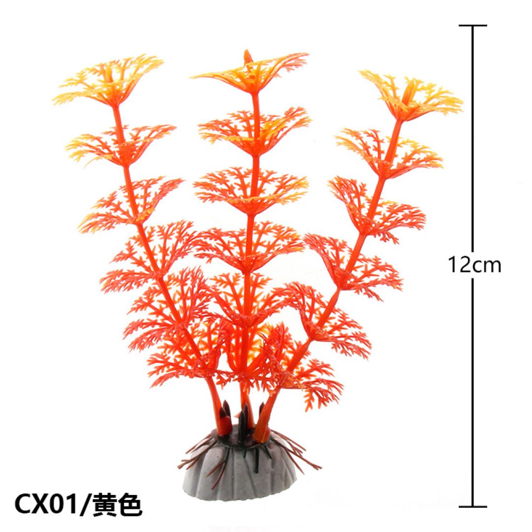 Orange Tiered Artificial Aquarium Plant