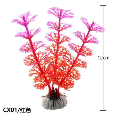 Red & Pink Tiered Artificial Aquarium Plant