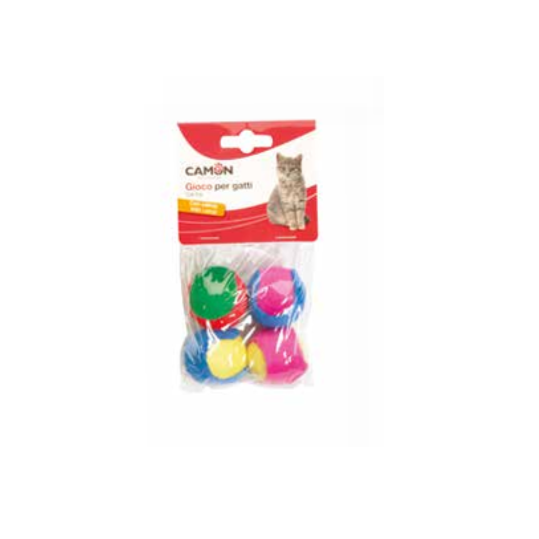 Cat Toy, PE + Polyst. w/Catnip (4pcs) D.4cm