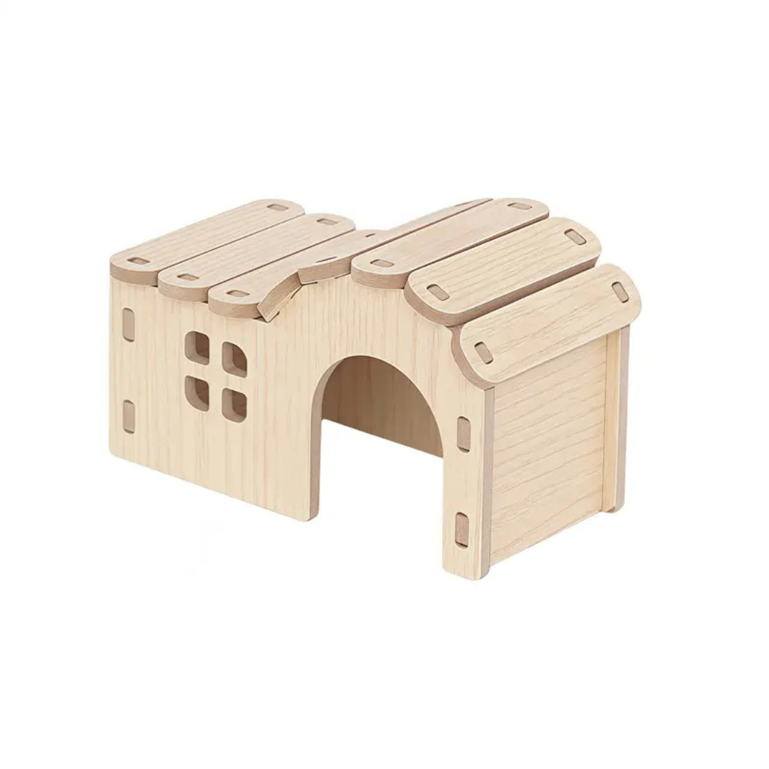 Wooden Small Wave House small pets toy 14*6.5*8.5 cm