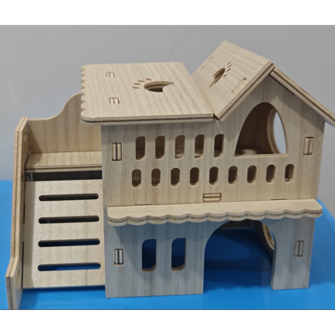 Wooden Finnish Cottage for small pets 17*9.5*8 cm