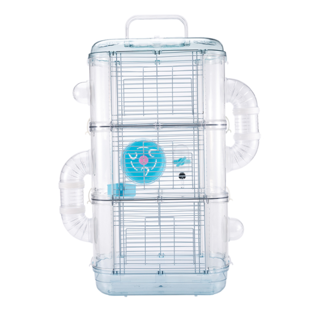 Three layer hamster cage pink 32*21*57 cm