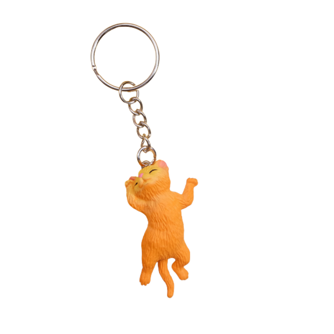 Sleeping Orange Cat Keychain