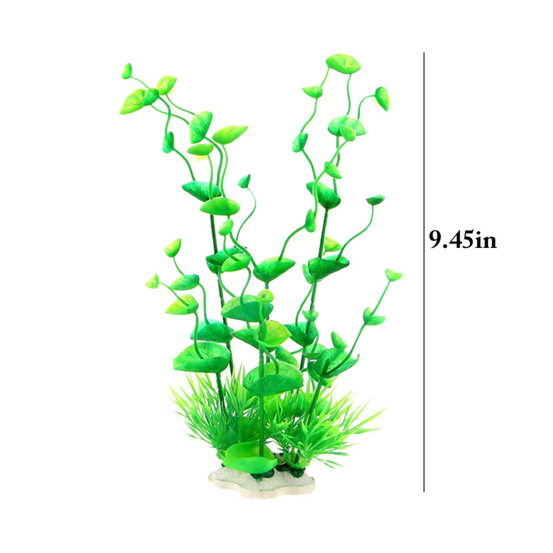 Green Round Leaf & Grass Aquarium Plant 24 cm