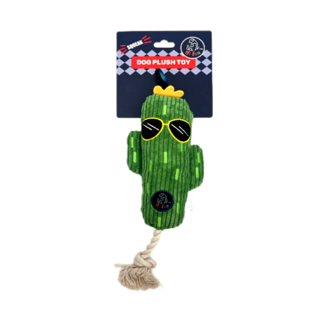 Cool Cactus Squeaky Plush Dog Toy