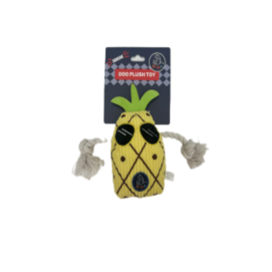 Adorable Squeaky Pineapple Dog Toy With Rope Arms