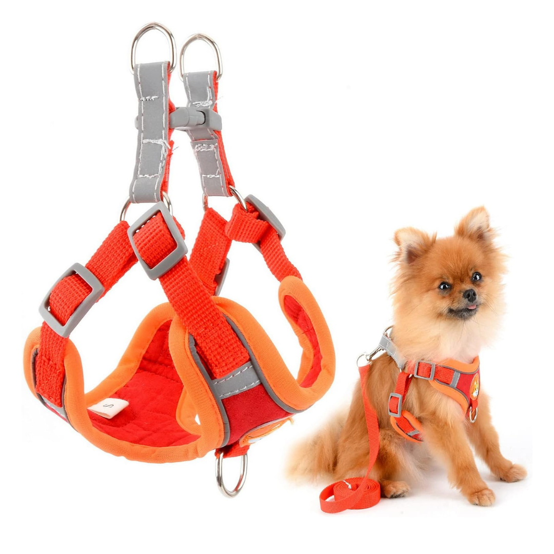 Harness Suede Reflective Chest Red S