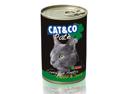 Cat & Co Pate – Rabbit and Duck is a nutritious cat food for active adult cats. It contains 4% rabbit and 4% duck, enriched with Omega-3, Omega-6, Taurine, and essential minerals. Available in 0.1 kg and 0.4 kg sizes, it's ready to serve for your cat's health and vitality