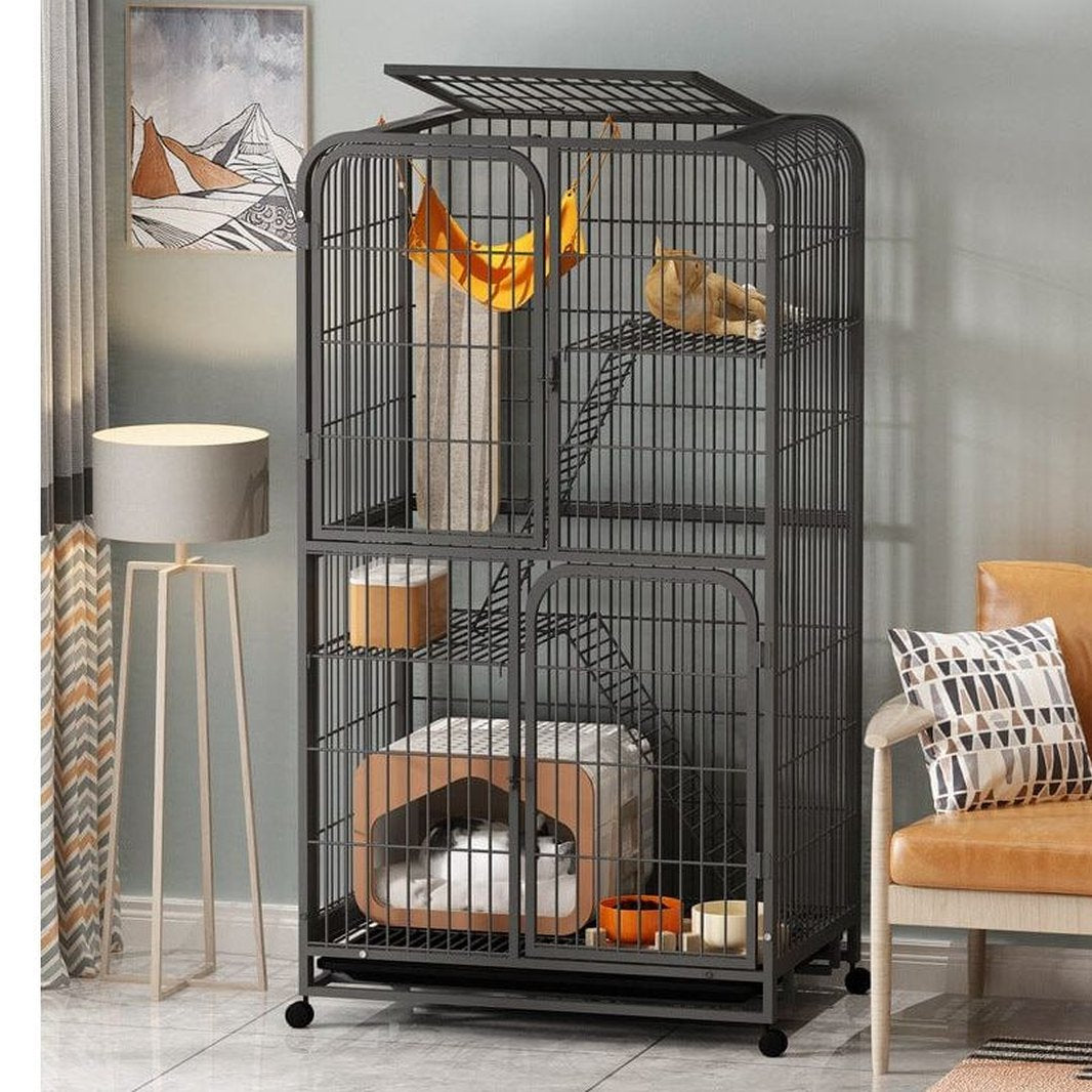 Cat Home Black Cage - Spacious and Comfortable Cat Living Space