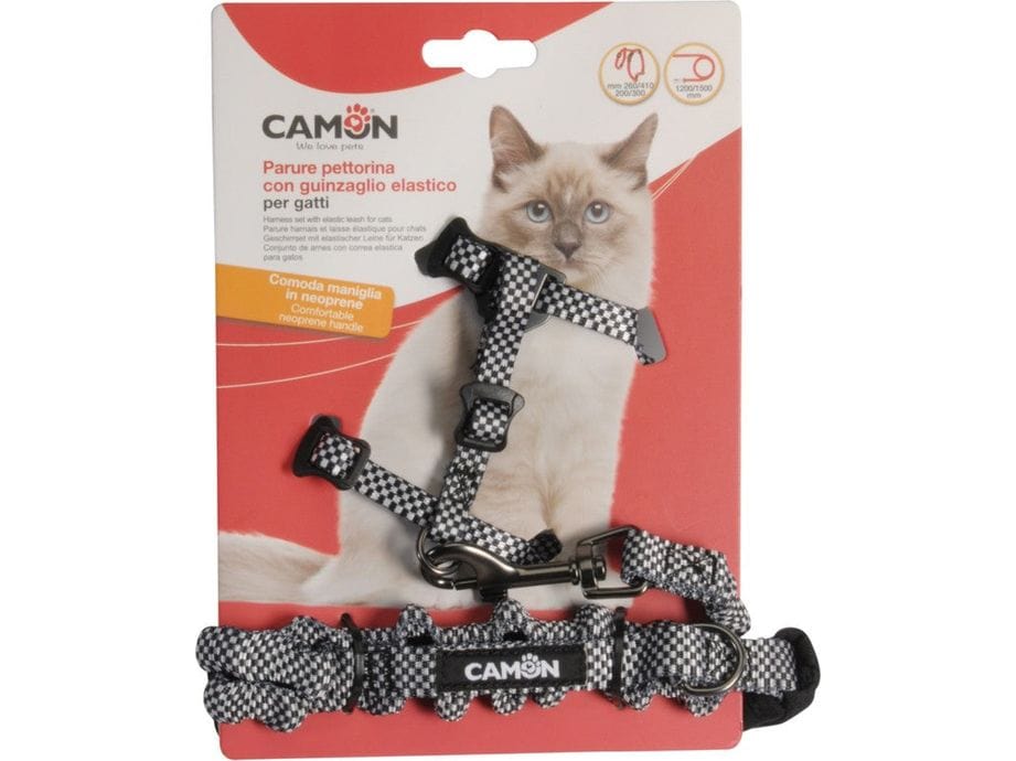 Cat Set - Adjustable H-Shaped Polyester Harness with Elastic Leash and Neoprene Handle
