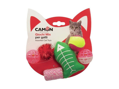 Cat toy in polyester and plastic, Kit (6p)