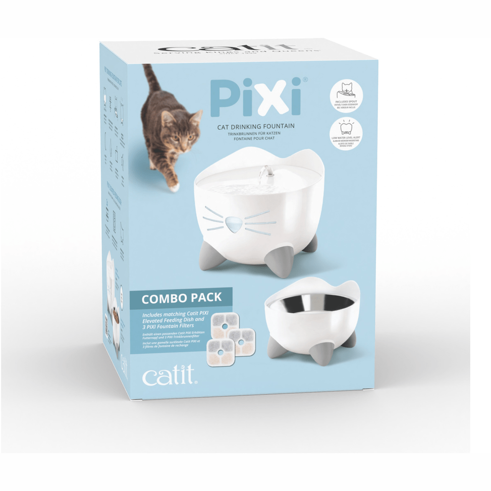 Catit PIXI Combo Kit - Whisker-Friendly Dish & 2.5L LED Water Fountain For Cats - View #4