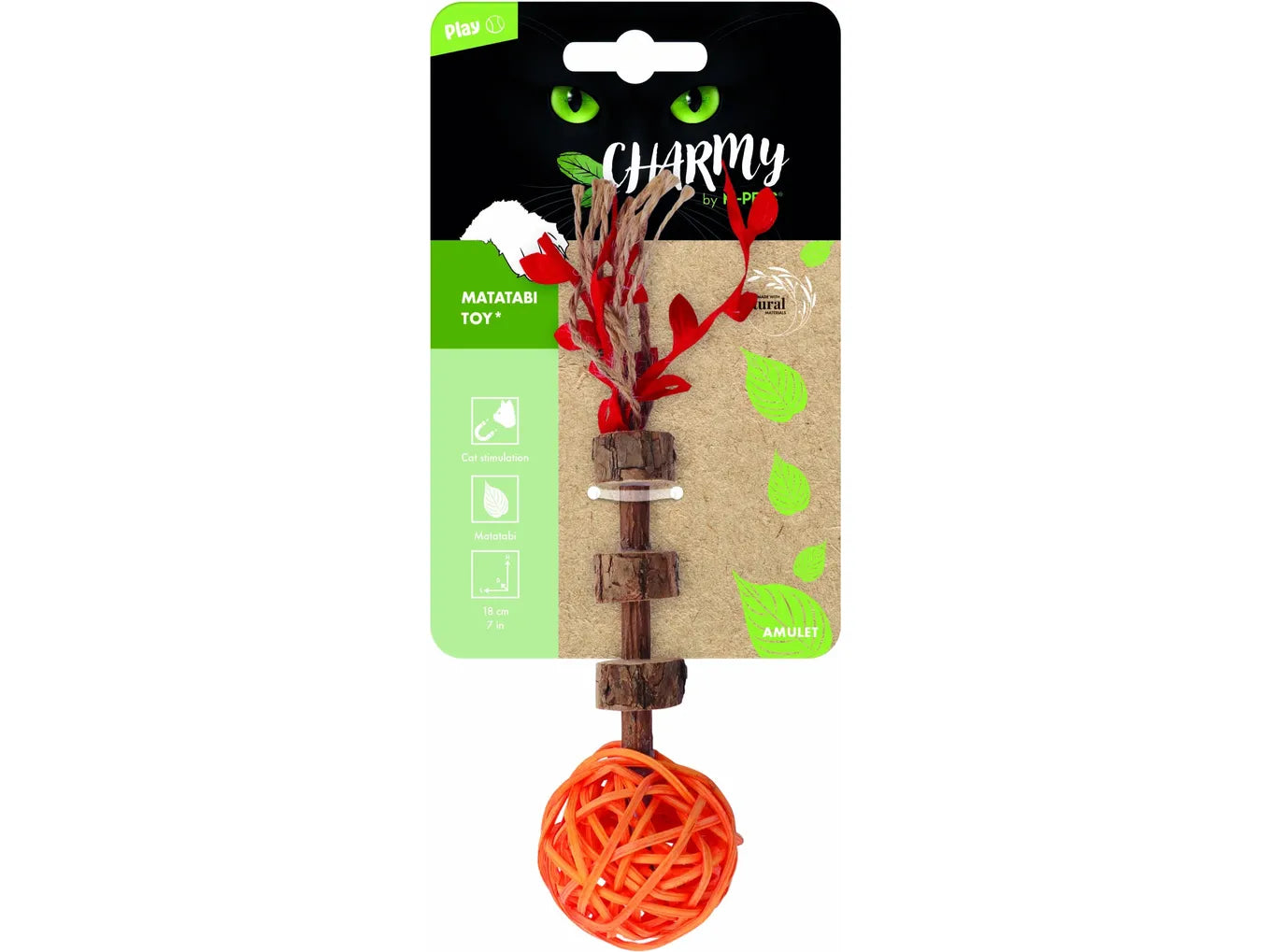 M-PETS Charmy Amulet Matatabi Orange Catnip Cat Toy