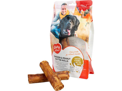 Chew! Chicken &amp; Peanut Butter Rolls L - 25cm - 2pcs / 290g