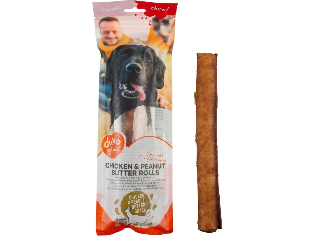 Chew! Chicken &amp; Peanut Butter Rolls L - 25cm - 2pcs / 290g