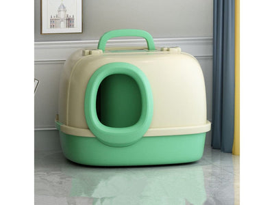 Corridor-Type Fully Enclosed Large Cat Litter Basin Green