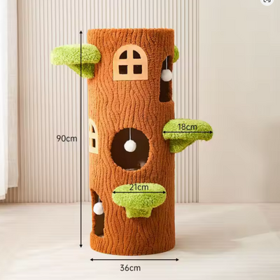 Cozy Large Multi-Level Cat Tree Tower Sisal Scratching Posts Felt Bed 36×36×90cm