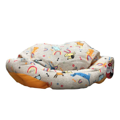 Cuccia Jet Set Easy - Oval Pet Bed "Rainbow Party" (60x55x20 cm)