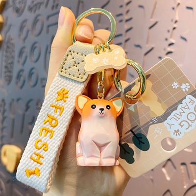 Cute Corgi Puppy Model Keychain