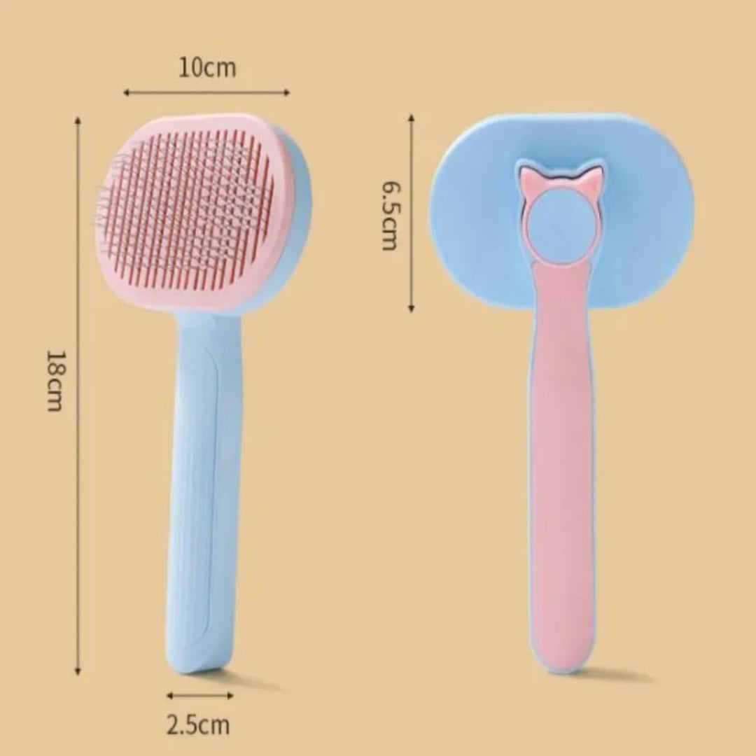 HOOPET Pet Oval Cat Head Self Cleaning Comb (Blue+Pink) 65714
