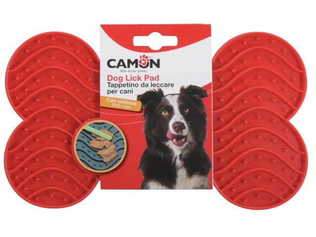 Dog Lick Mat - Silicone Pad - Medium red
