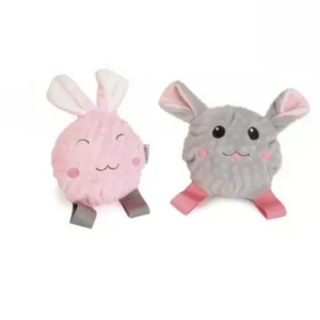 Dog toy - Plush Rabbit and Mouse (3+3), with TPR b