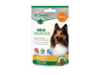 Dr Seidel Snacks For Dogs - Mix 2 In 1 For Beautiful Coat & Fresh Breath 90 G