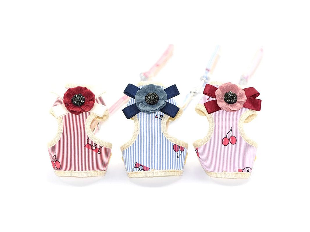 Drill Stick Flower Korean Chest and Back Cat Clothes