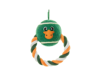 Duck Tennis Ball &amp; Ring Rope Dog Toy – 13 x 10 x 7 cm