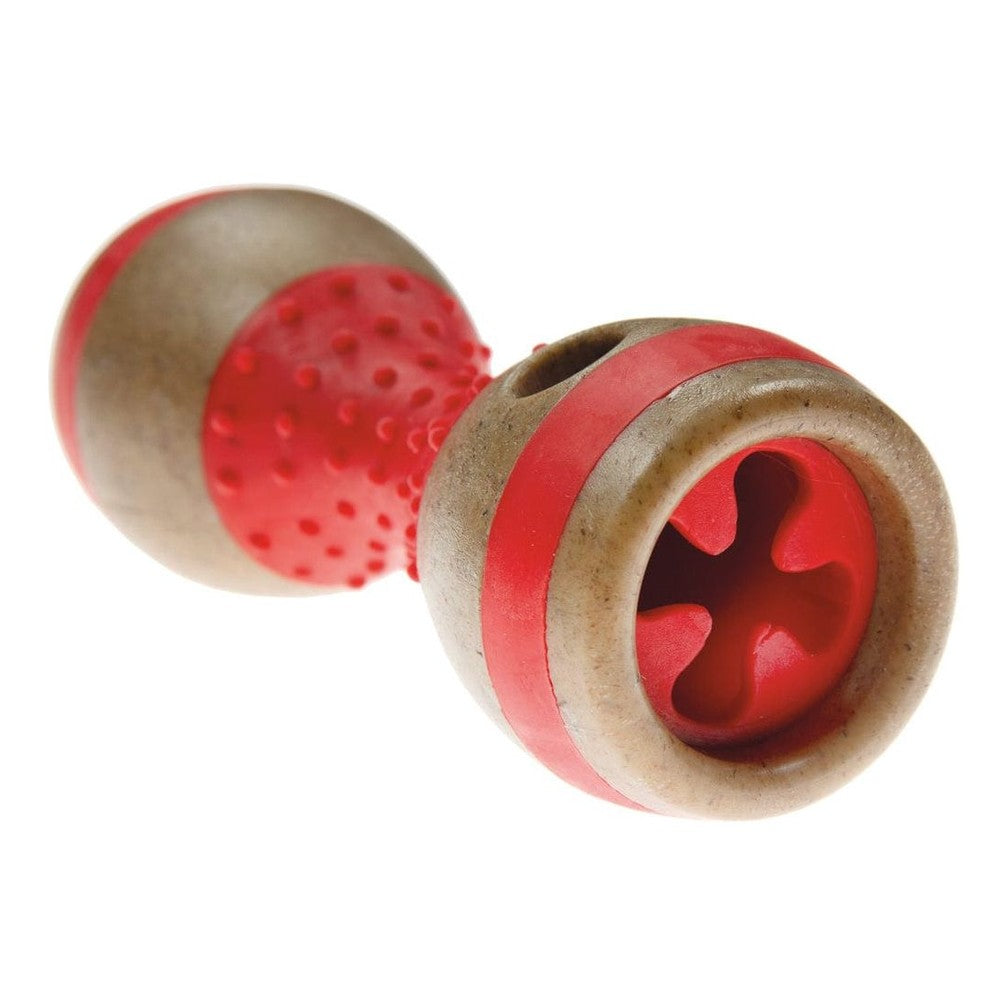 Dumbbell Nylon and Wood-Scented TPR Dog Treat Toy – 15x6x6 cm